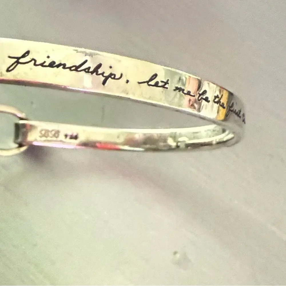 BB Becker 925 Sterling Silver Friends Inspirational Hook Bracelet